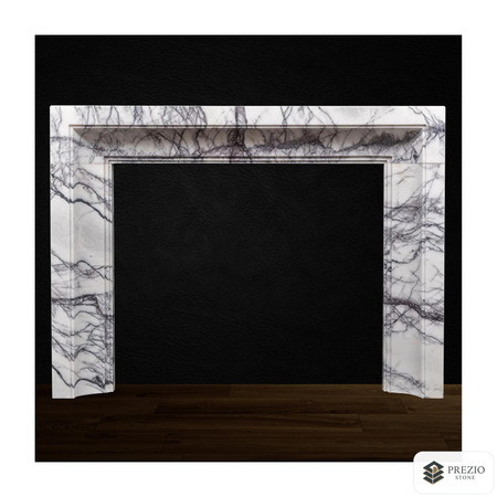 Prezio Stone Elodie 59 in. W Carved Stone Fireplace Mantel in New York Marble - primary material view