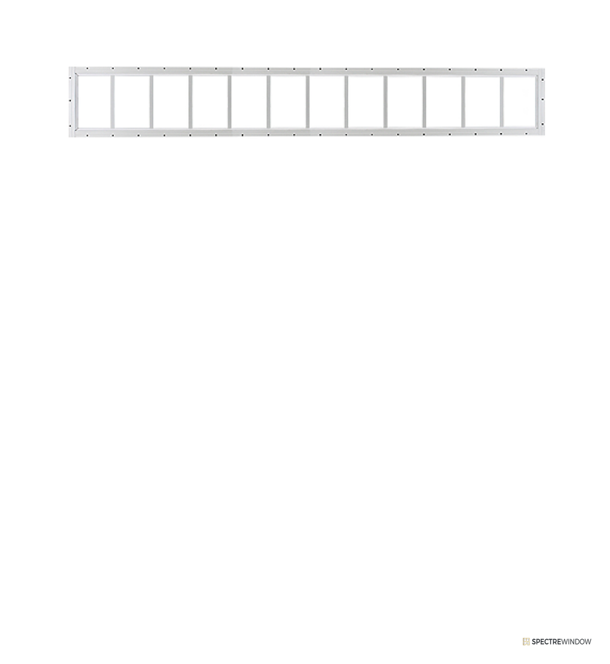 Spectre Window 72 in. x 10 in. Aluminum Fixed Transom Utility Window with Tempered Glass - front view