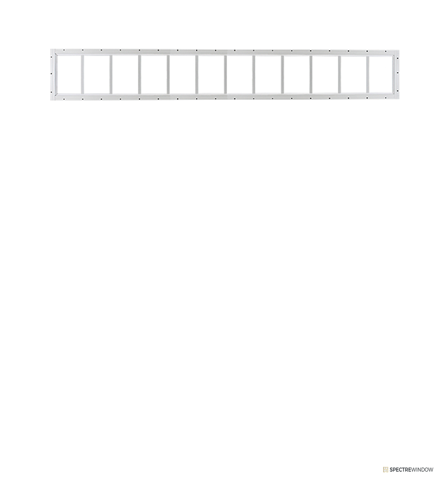 Spectre Window 72 in. x 10 in. Aluminum Fixed Transom Utility Window with Tempered Glass - front view