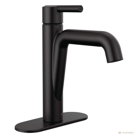 Namimera Single-Hole Single-Handle Bathroom Faucet with Push Pop-Up Drain, 1.2 GPM, Matte Black - front view
