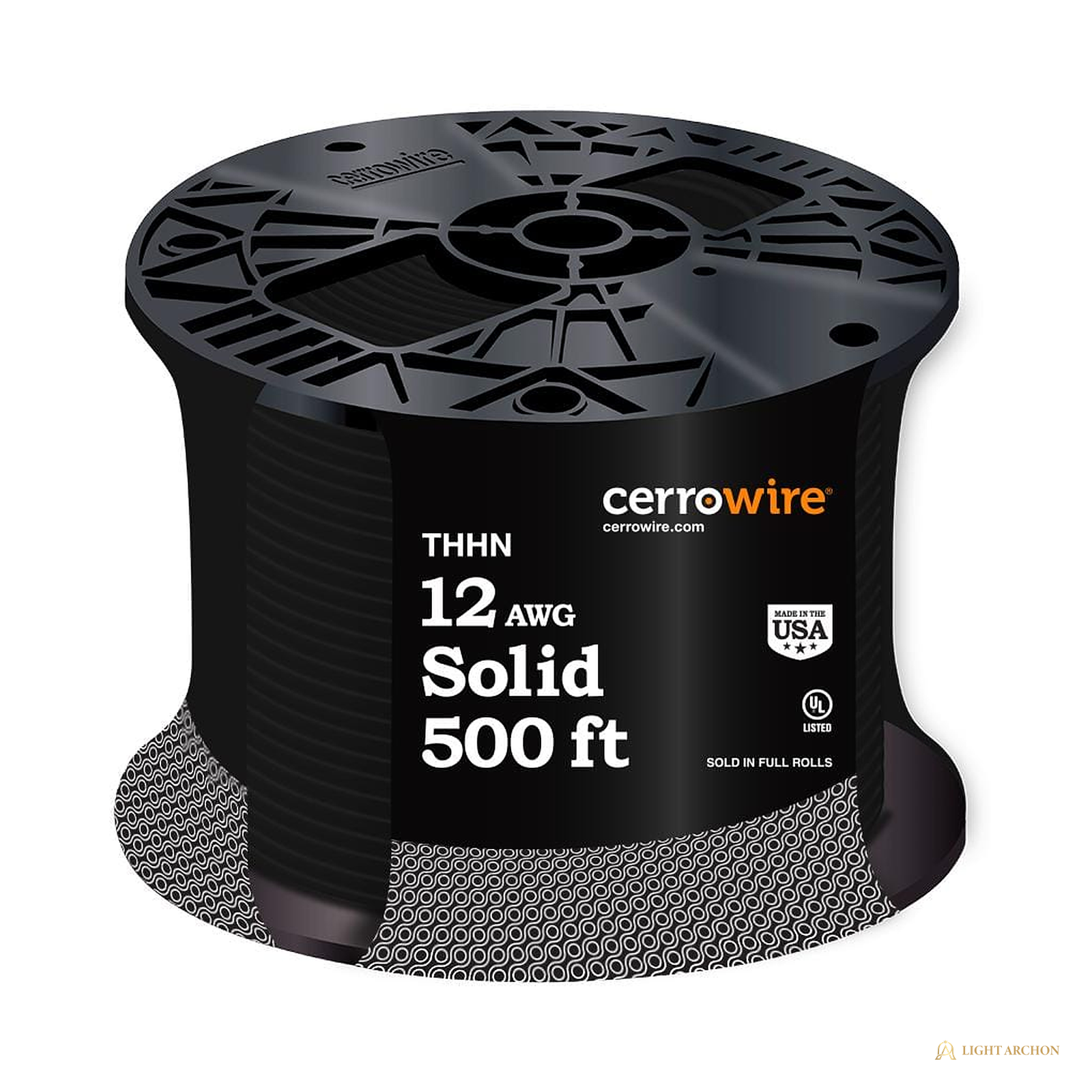 Light Archon SolidCore 12 AWG Solid Copper THHN Wire - front view