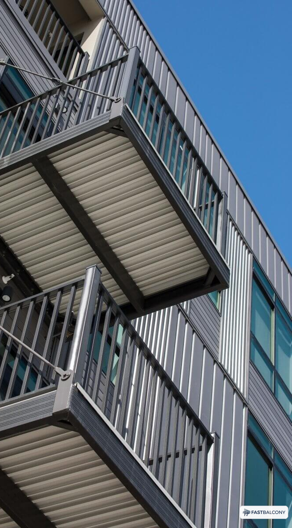 Fast Balcony Waterproof Aluminum Deck Balcony System - elevation view