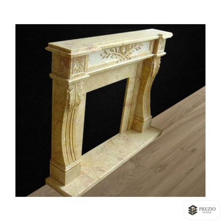Prezio Stone Isabella 63 in. W Carved Stone Fireplace Mantel, Based on Carrara Marble - primary material view
