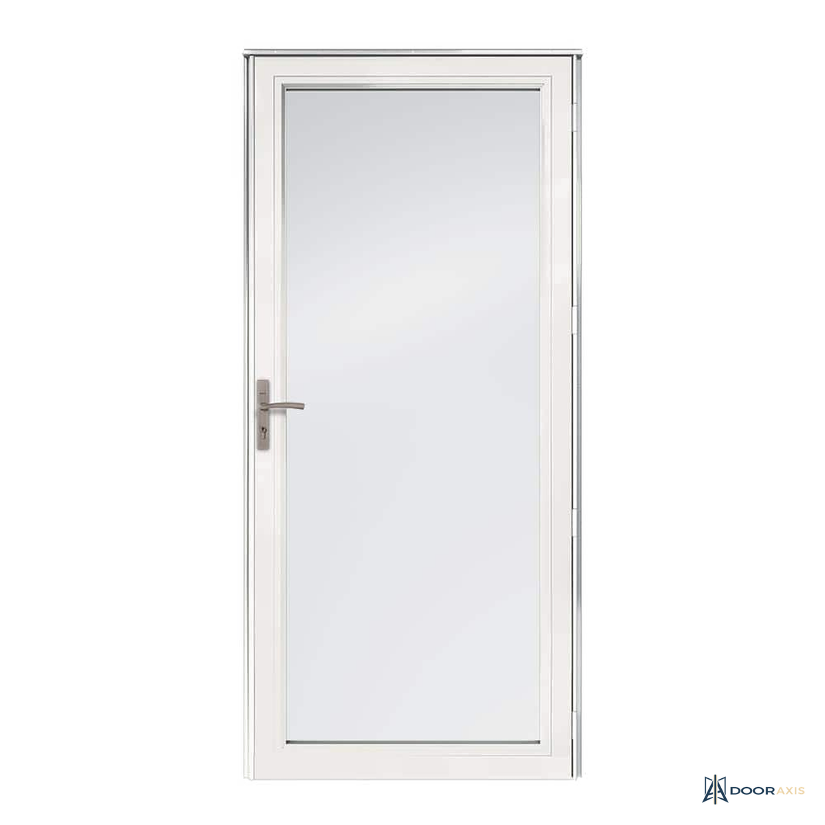 Door Axis 36 in x 80 in Full View Interchangeable Aluminum Storm Door, Quick-Change Glass and Screen - front view