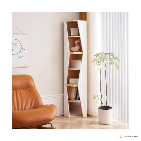 Cabinet Forge Walnut Corner Tower Shelf - front view