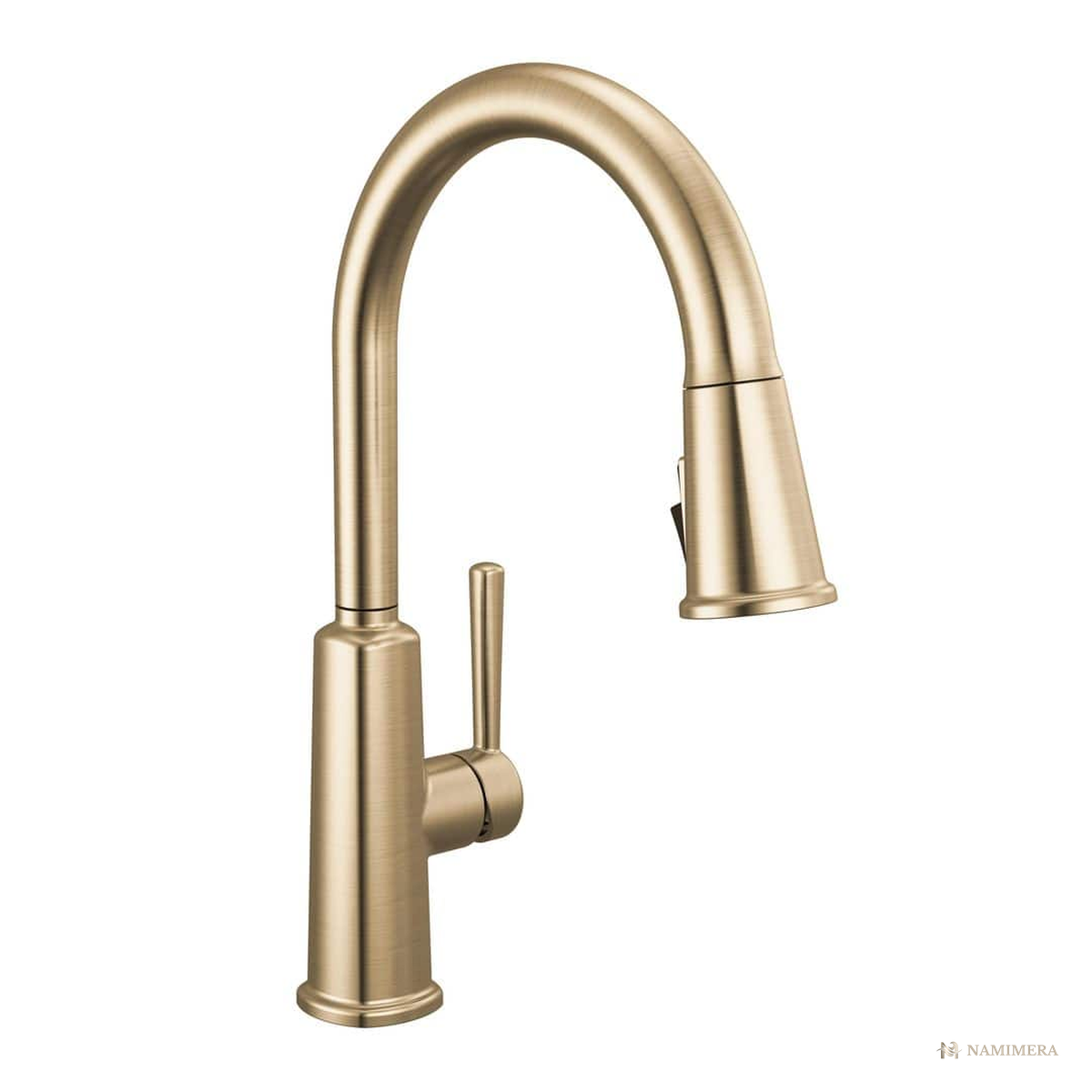 Namimera Transitional Single-Handle Pull-Down Kitchen Faucet, 1.8 GPM, Champagne Bronze - front view