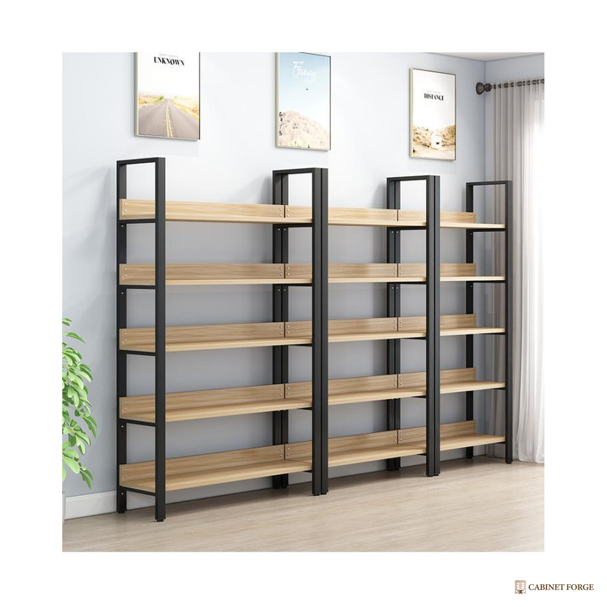 Cabinet Forge Steel Frame Five-Tier Shelving - front view