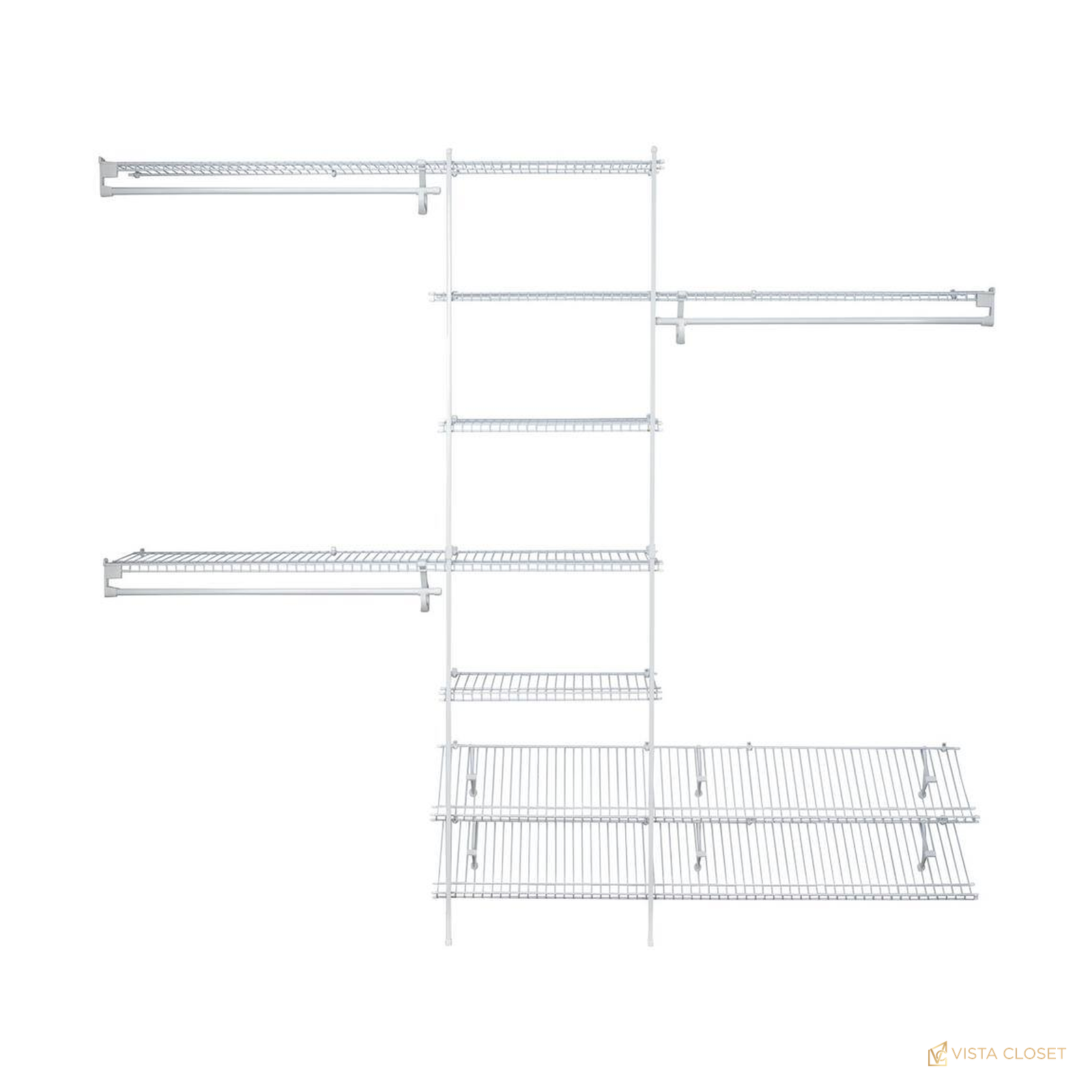 Vista Closet 5 ft to 8 ft White Ventilated Wire Closet Kit - alternate view