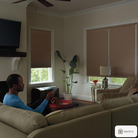 Vanguard Shade 9/16 in. Single Cell Cordless Cellular Shade, Blackout, Custom Cut - alternate view