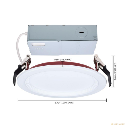 Light Archon Pyra Fire Rated Direct Wire LED Recessed Trim, Selectable CCT, 90 CRI - angle view