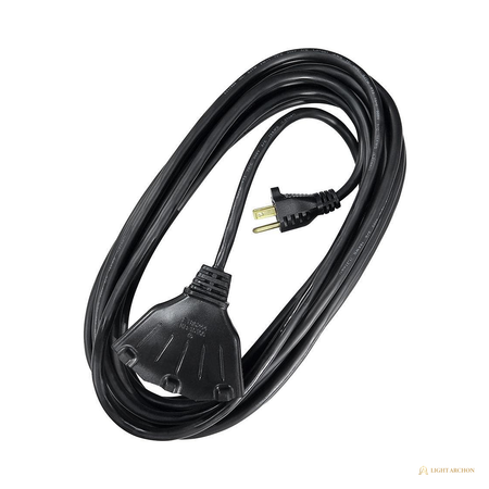 Light Archon Tether 16/3 Indoor/Outdoor Extension Cord with Triple-Tap End, Black - angle view