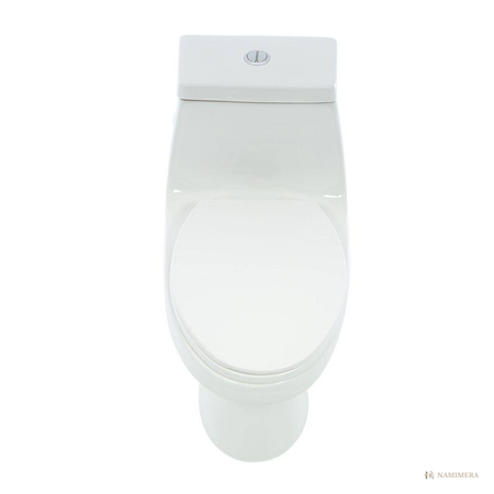 Namimera One-Piece Elongated Dual-Flush Toilet, 1.1/1.6 GPF, 12 in. Rough-In, White - alternate view