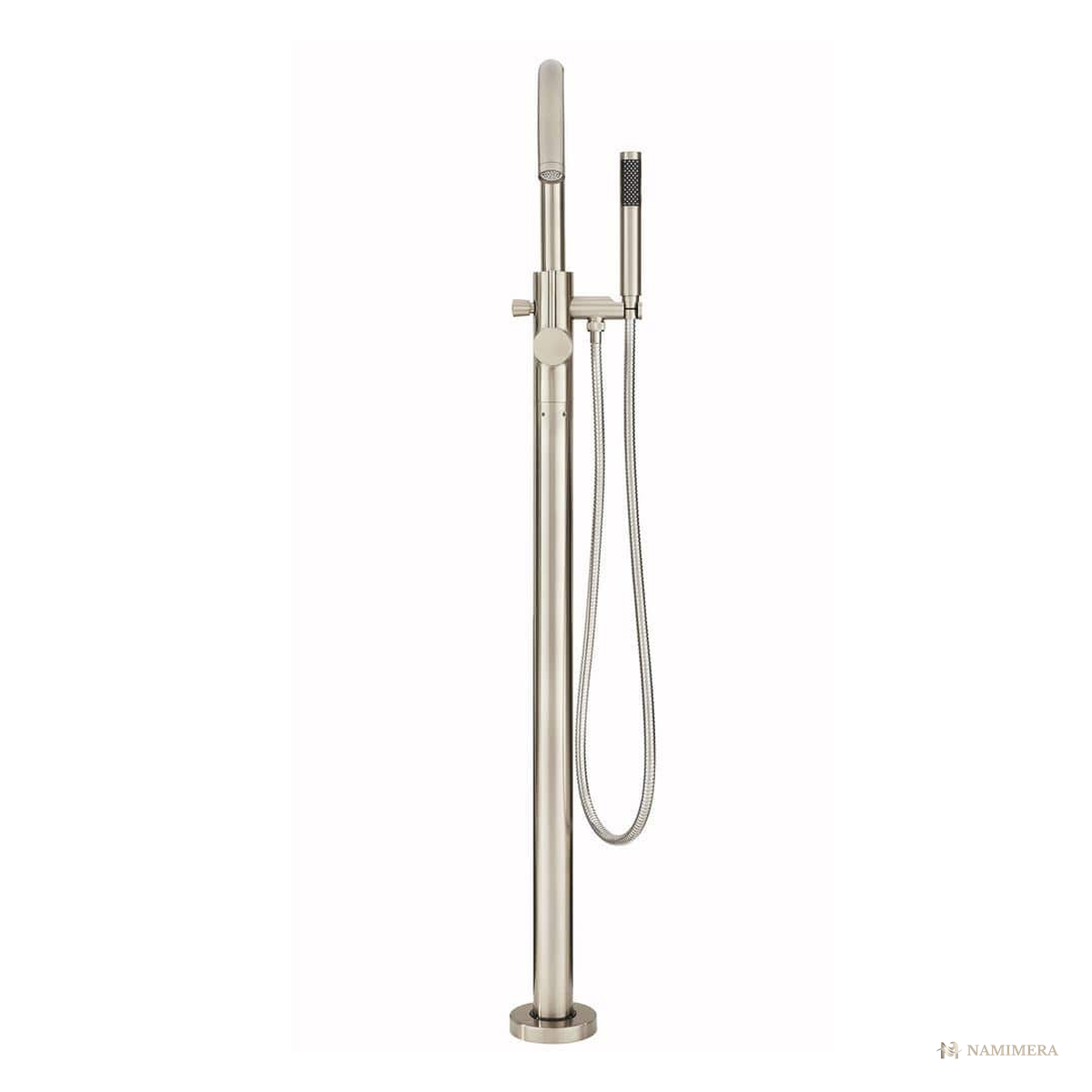 Namimera High-Arc Freestanding Tub Filler Trim with Hand Shower, 8 GPM, Brushed Nickel - alternate view
