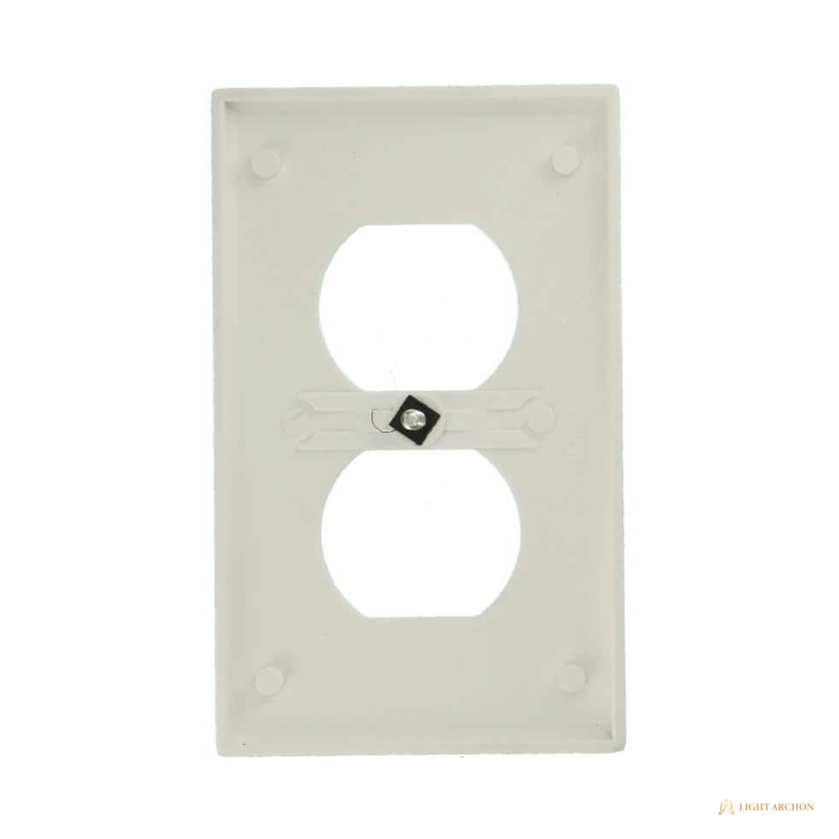 Light Archon Facet 1-Gang Duplex Wall Plate, White - angle view