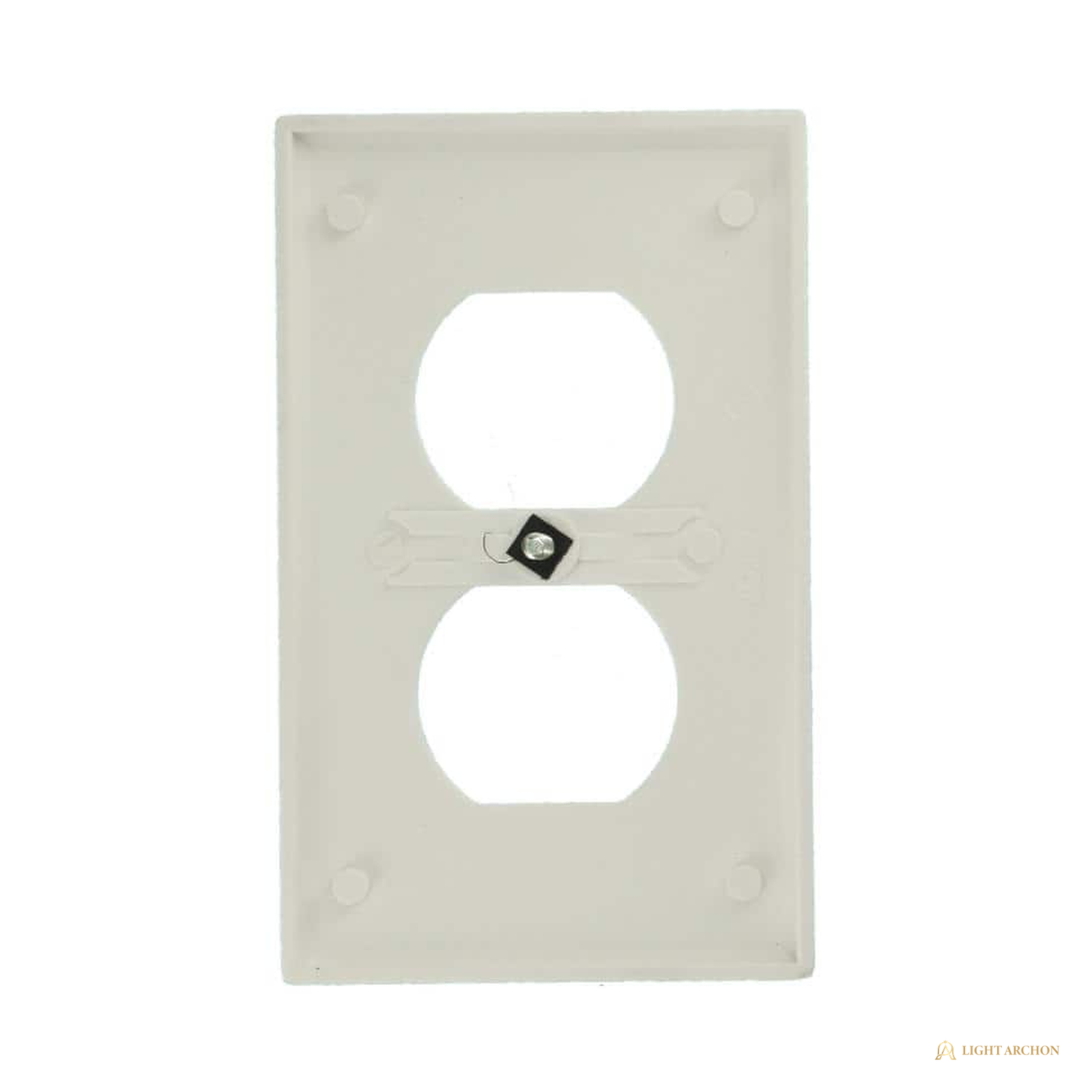 Light Archon Facet 1-Gang Duplex Wall Plate, White - angle view
