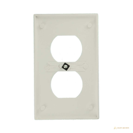 Light Archon Facet 1-Gang Duplex Wall Plate, White - angle view