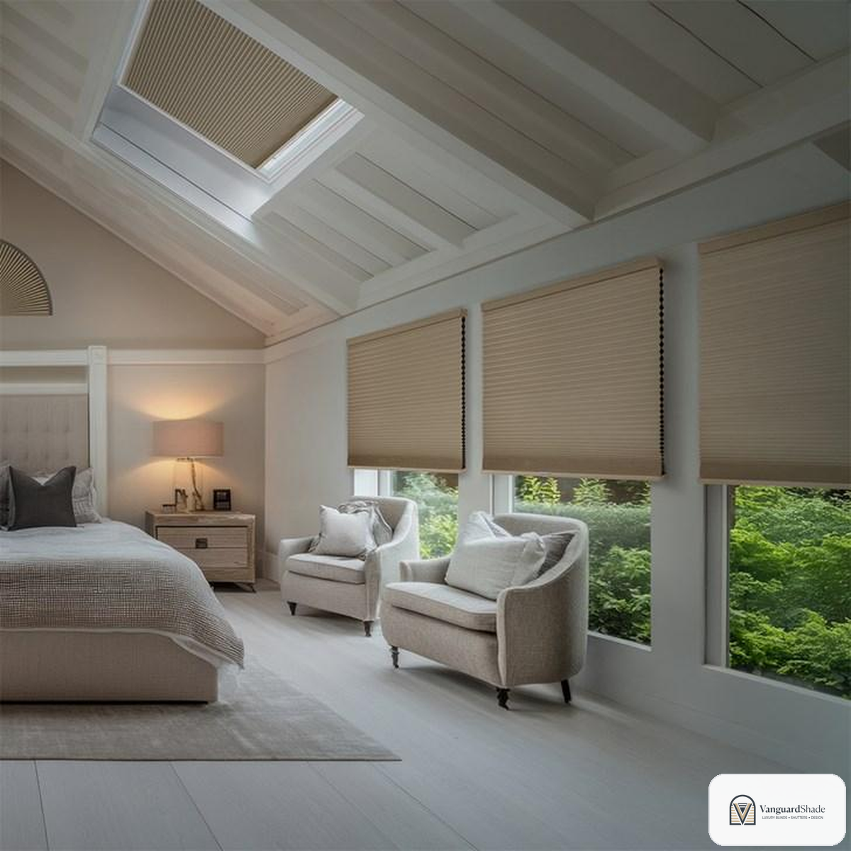 Vanguard Shade Day Night Cordless Cellular Shade, Dual Fabric, Custom Cut - alternate view