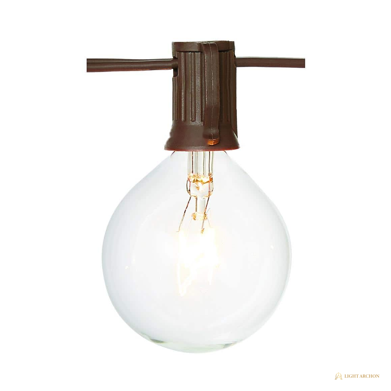 Light Archon Arbor 12 ft. Cafe Patio Light Strand, 12 Clear Round Lamps - angle view