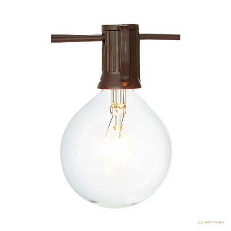Light Archon Arbor 12 ft. Cafe Patio Light Strand, 12 Clear Round Lamps - angle view