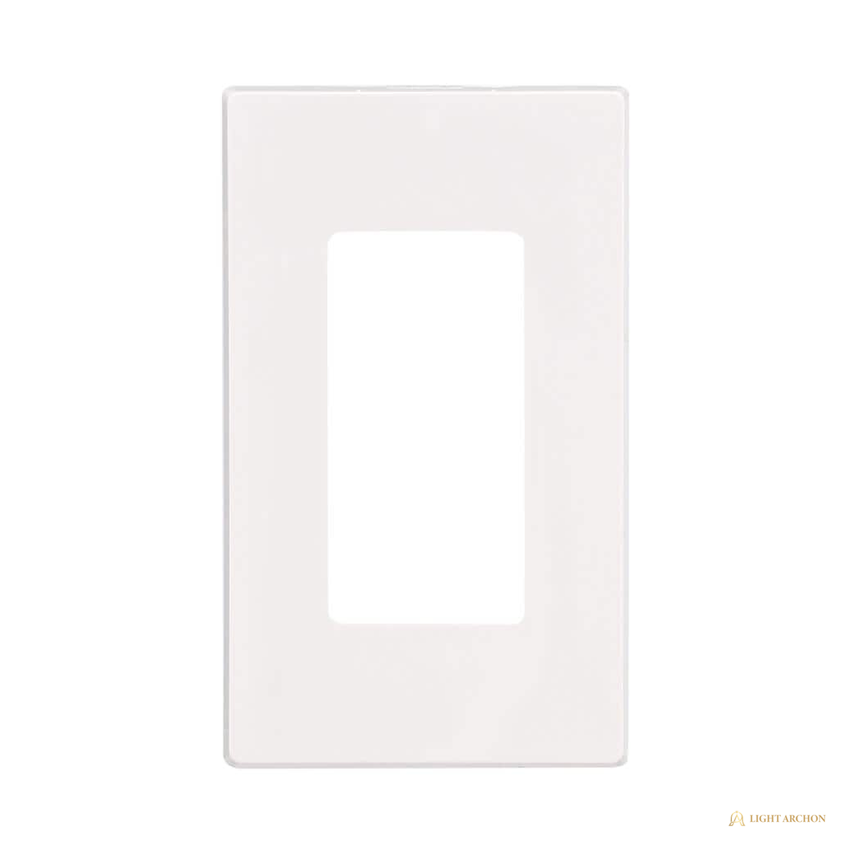 Light Archon Veil 1-Gang Screwless Decorator Wall Plate, White - angle view