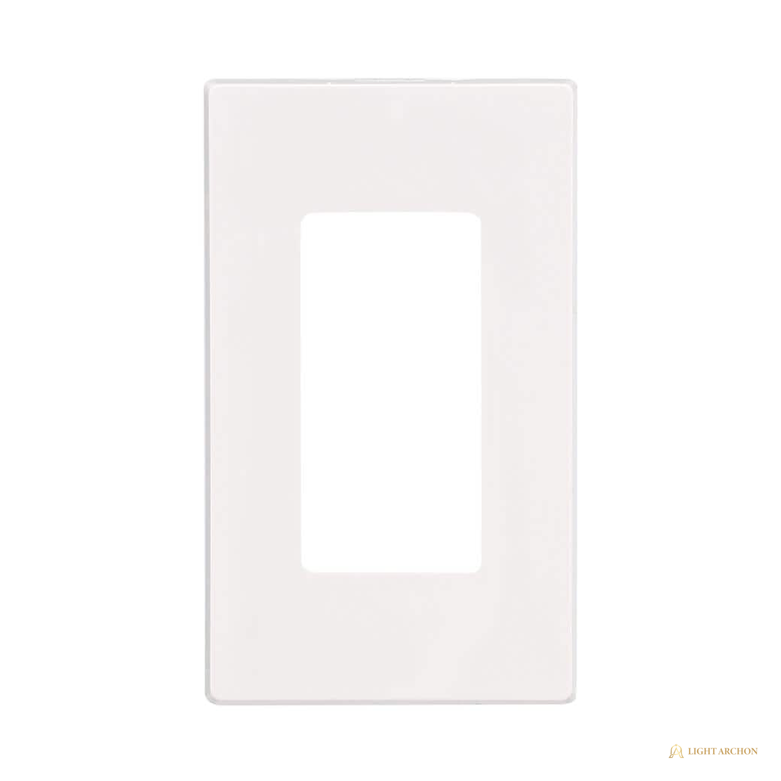 Light Archon Veil 1-Gang Screwless Decorator Wall Plate, White - angle view