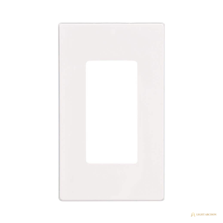 Light Archon Veil 1-Gang Screwless Decorator Wall Plate, White - angle view