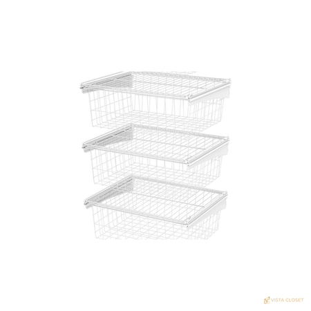 Vista Closet 21 in. W x 27 in. H White 4-Drawer Mesh Wire Basket Unit - alternate view
