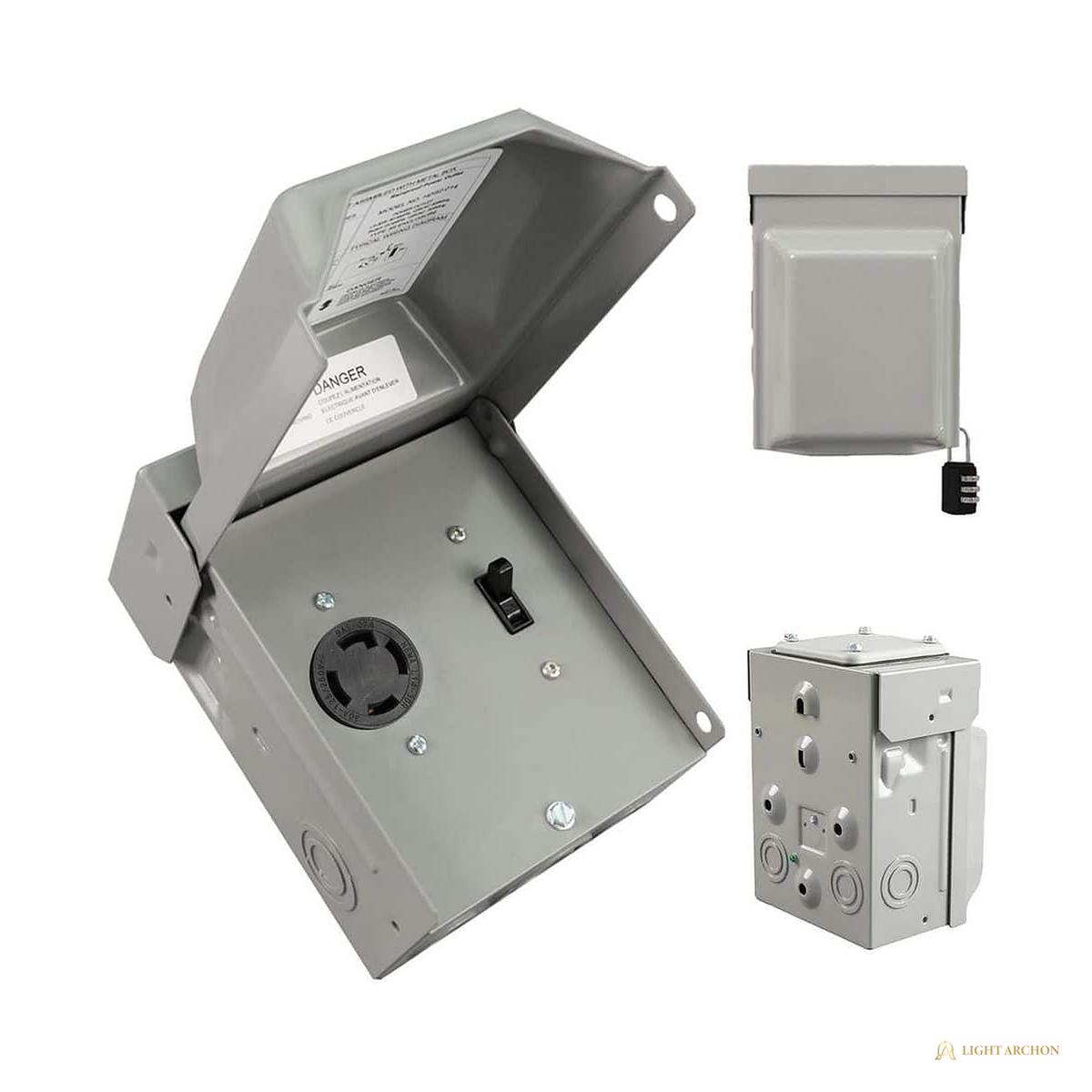 Light Archon PowerDock Outdoor Power Outlet Panels - angle view