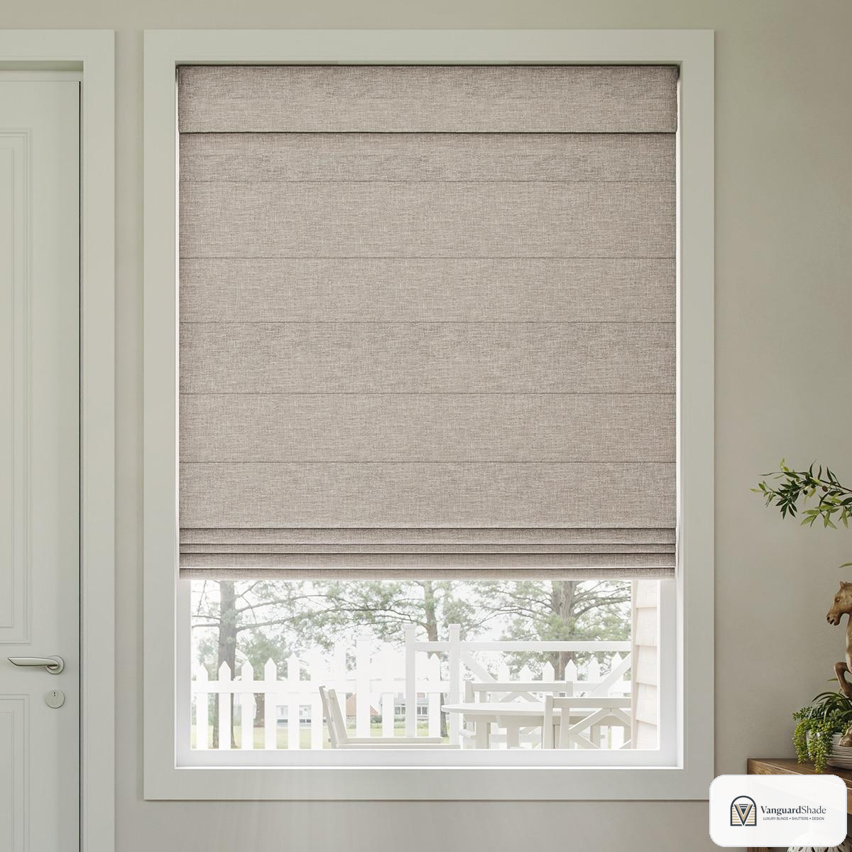 Vanguard Shade Roman Shade, Blackout Lined, Custom Cut - alternate view