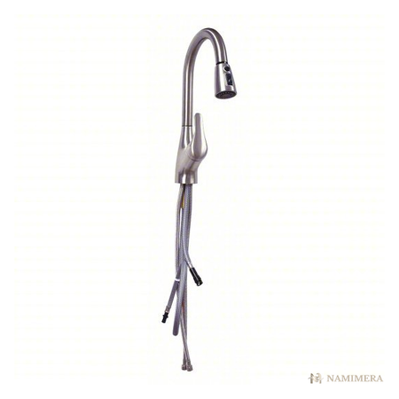 Namimera Single-Handle Pull-Down Kitchen Faucet with Deck Plate, 1.8 GPM, Brushed Nickel - alternate view