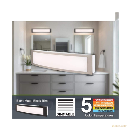 Light Archon Spectra 24 in. Selectable CCT LED Vanity Light - angle view