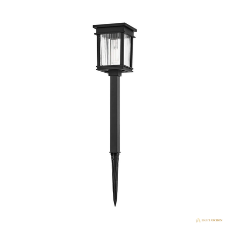 Light Archon Wayfare Solar LED Path Light with High-Low Output and Dual White, Black - angle view