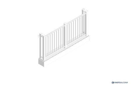 Fast Balcony Juliet Balcony Guard System, Bolt-On Aluminum - angle view