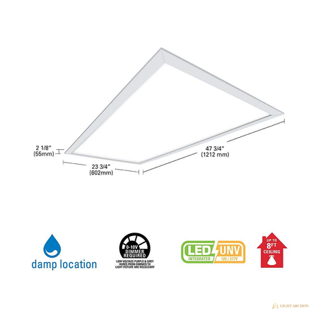 Light Archon Meridian 2 ft. x 4 ft. LED Flat Panel Light, 4800 Lumens 4000K - angle view