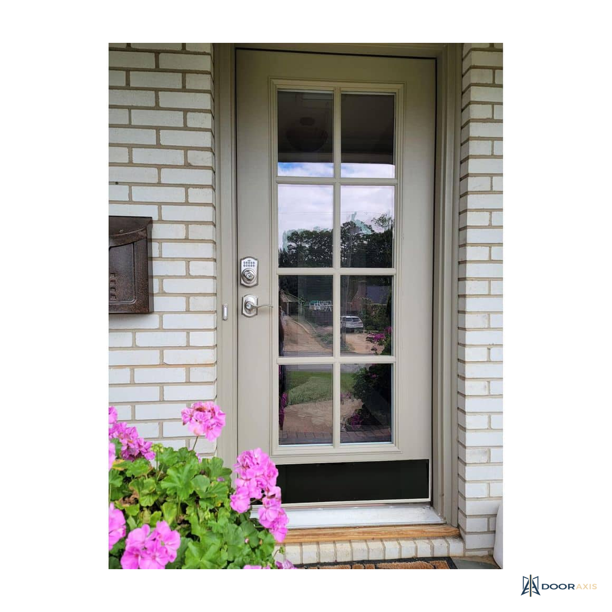 Door Axis Anodized Aluminum Door Kick Plate, 6 in Height - angle view