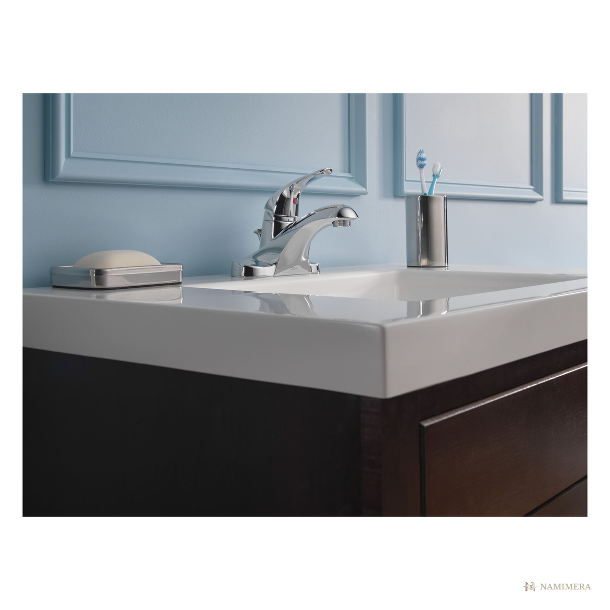 Namimera 4 in. Centerset Single-Handle Bathroom Faucet with Drain, 1.2 GPM, Polished Chrome - alternate view