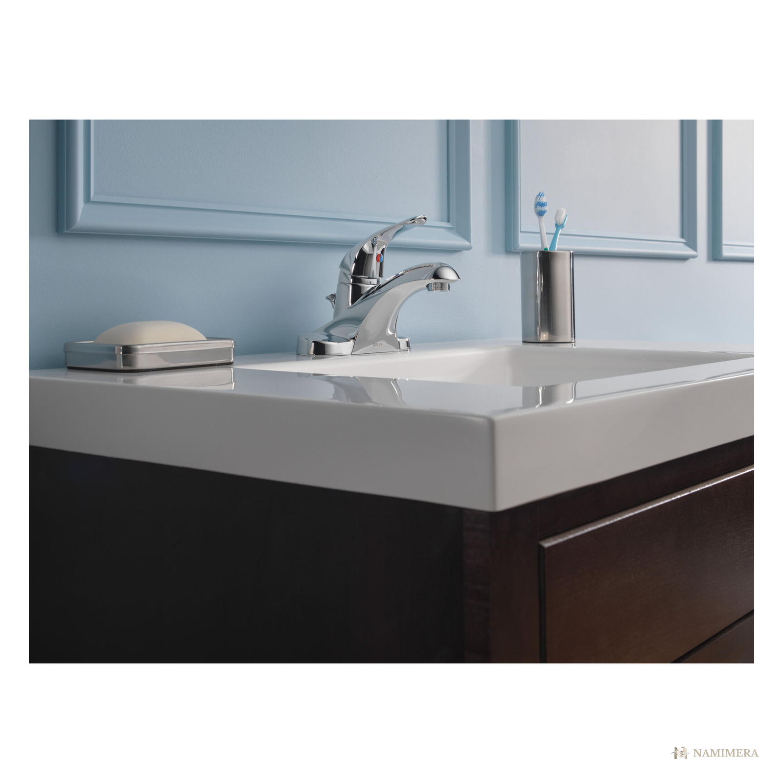 Namimera 4 in. Centerset Single-Handle Bathroom Faucet with Drain, 1.2 GPM, Polished Chrome - alternate view