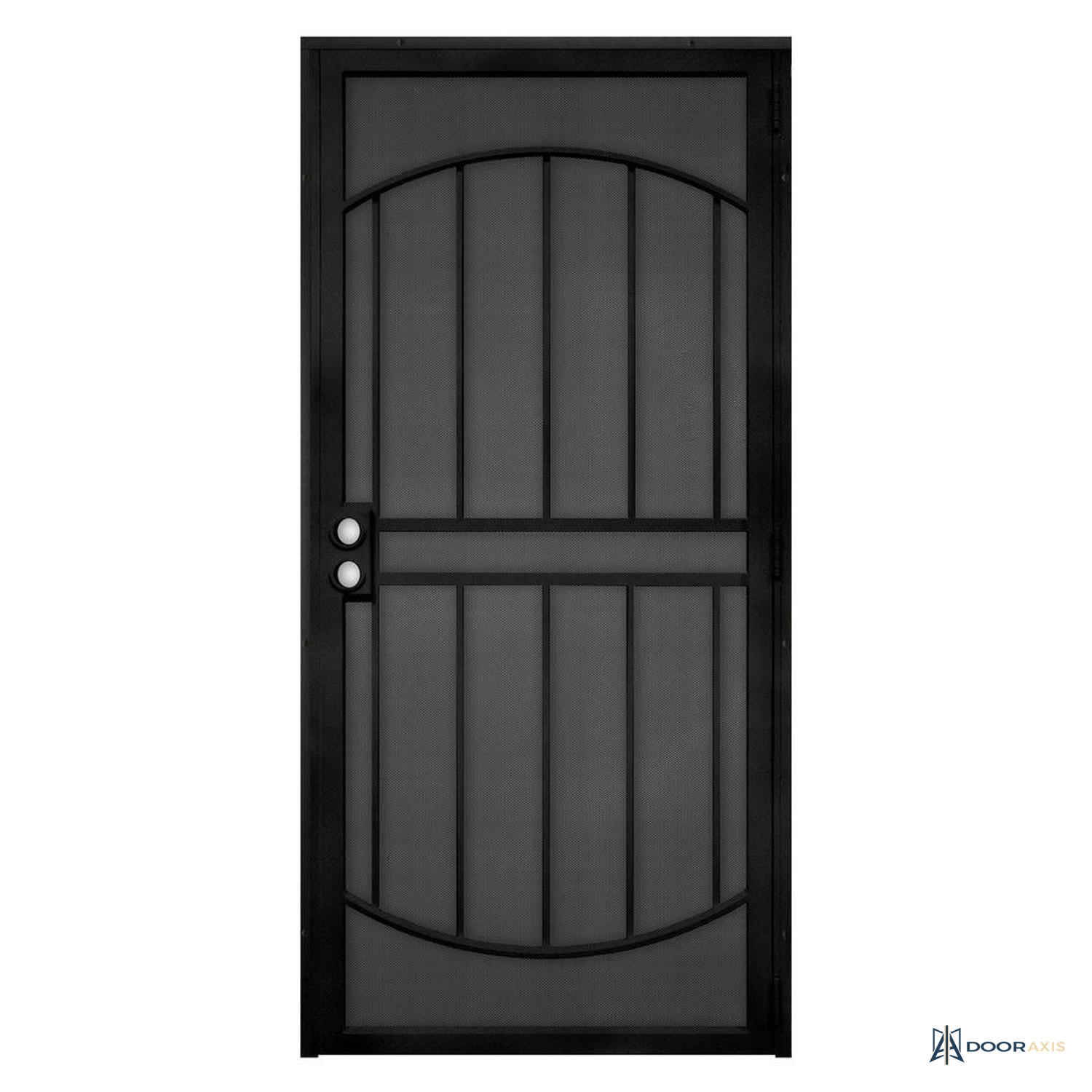 Door Axis 36 in x 80 in Steel Surface Mount Security Screen Door with Expanded Metal Screen - angle view