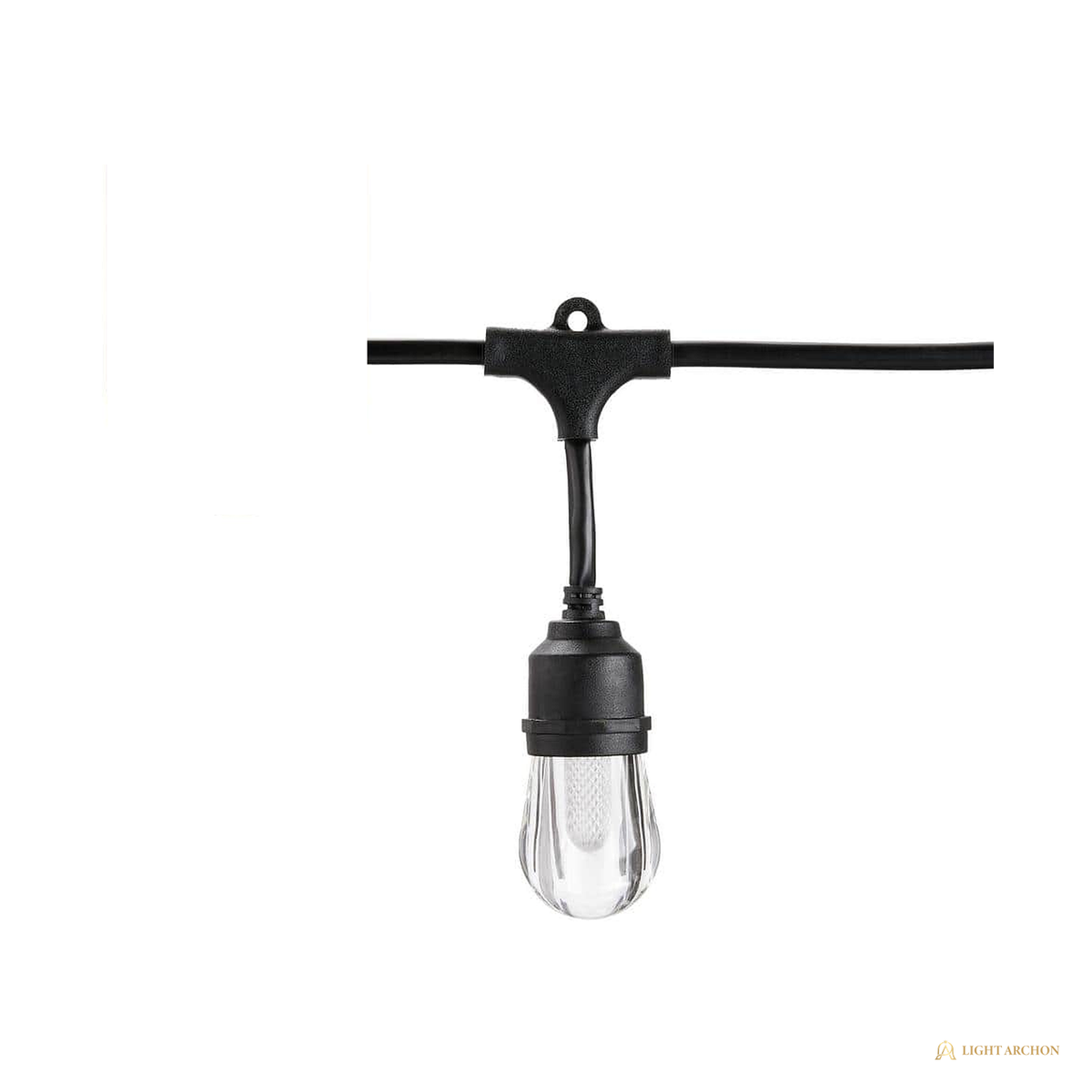 Light Archon Prism Smart RGBW LED Patio Light Strand, Black - angle view