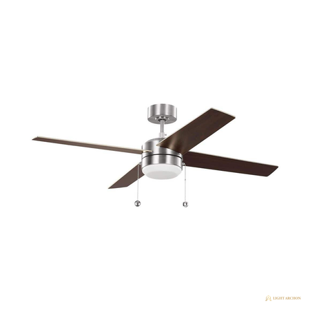 Light Archon Alder 52 in. Integrated LED Downrod Ceiling Fan with Reversible Walnut Blades - angle view