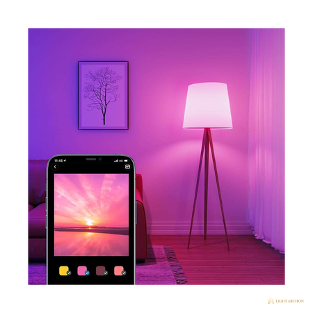 Light Archon Aura Smart A19 LED Bulb, 800 Lumens, RGB and Tunable White 2700K-6500K - angle view