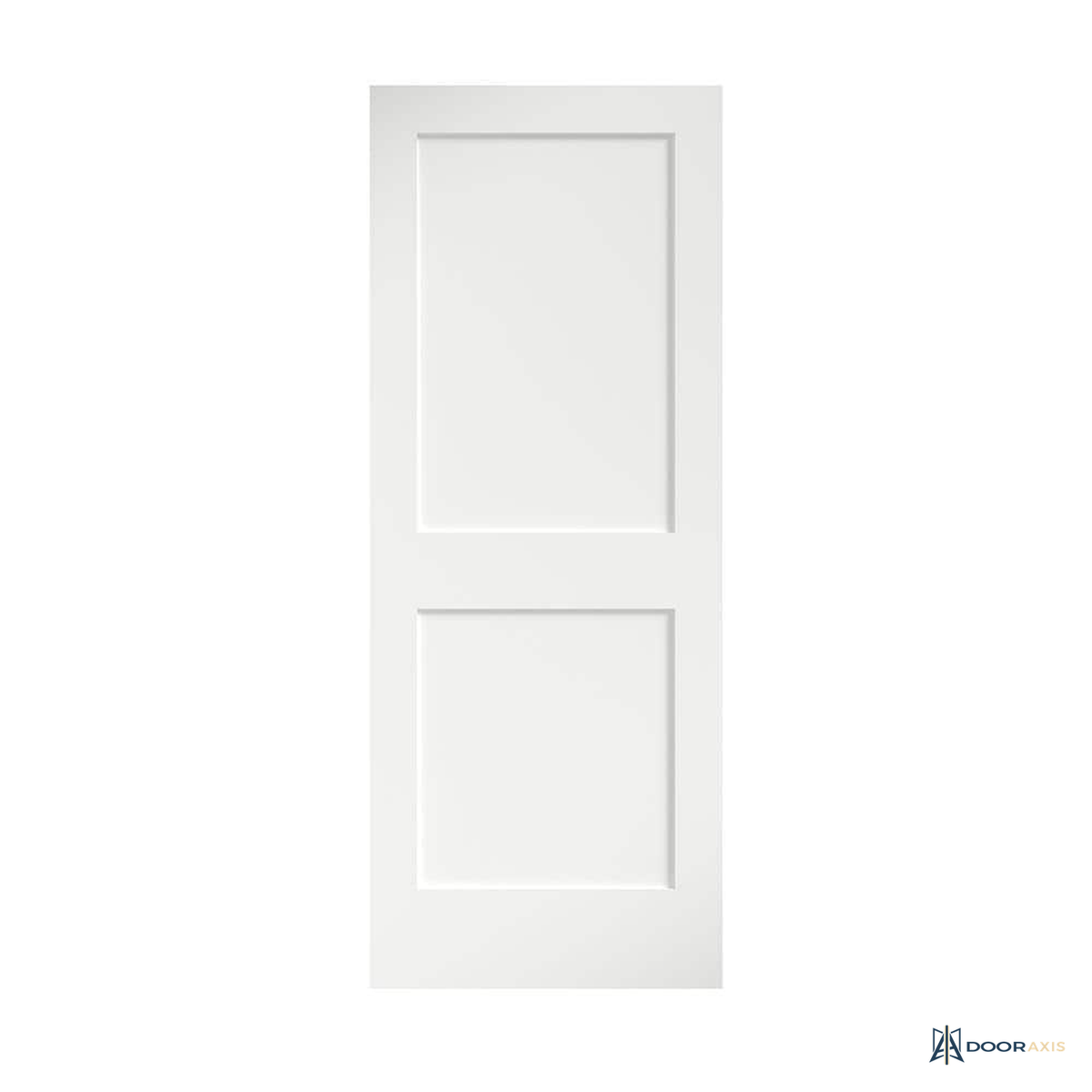 Door Axis 30 in x 80 in Shaker 2-Panel Solid Core Wood Door Slab Kit with Hinges, Privacy Knob, and Door Stop - angle view