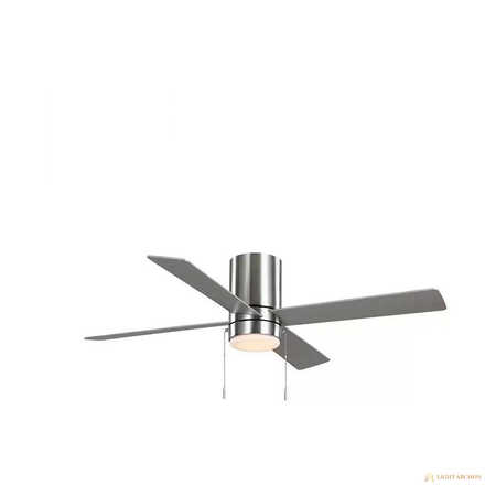 Light Archon Vesper 52 in. Low-Profile LED Ceiling Fan, Brushed Nickel - angle view