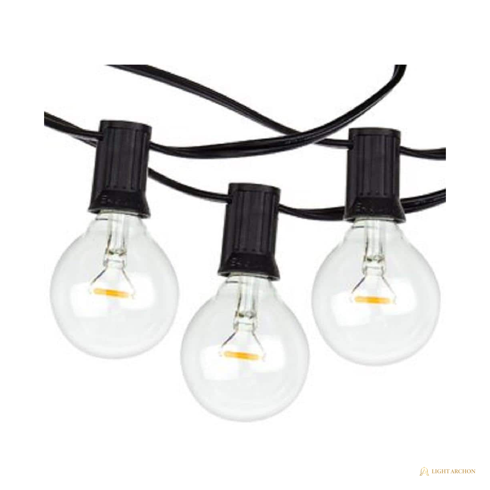 Light Archon Piazza 25 ft. G40 Round-Lamp LED Patio Light Strand, 25 Lamps - angle view