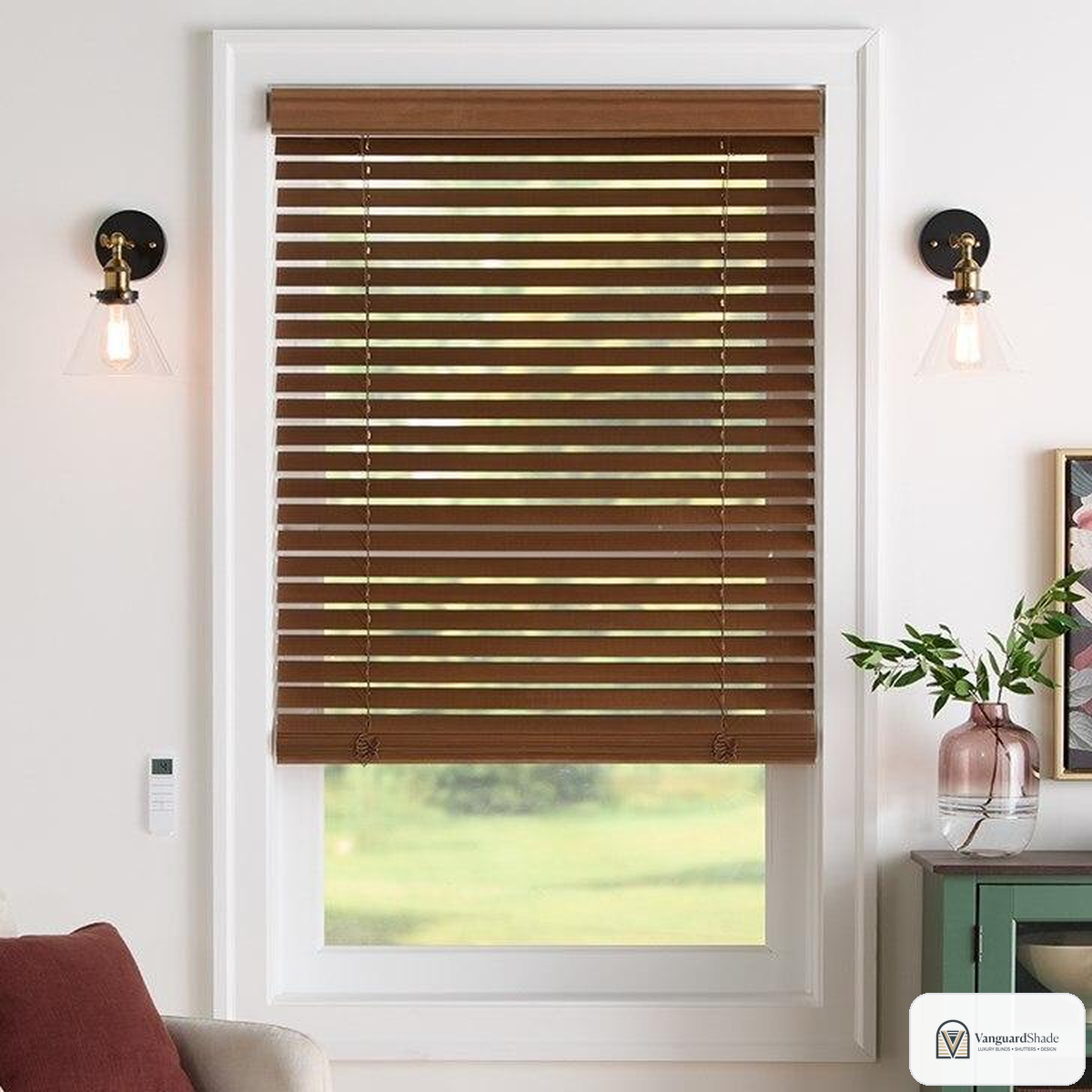 Vanguard Shade 2 in. Basswood Wood Blind, Cordless, Custom Cut Width - alternate view