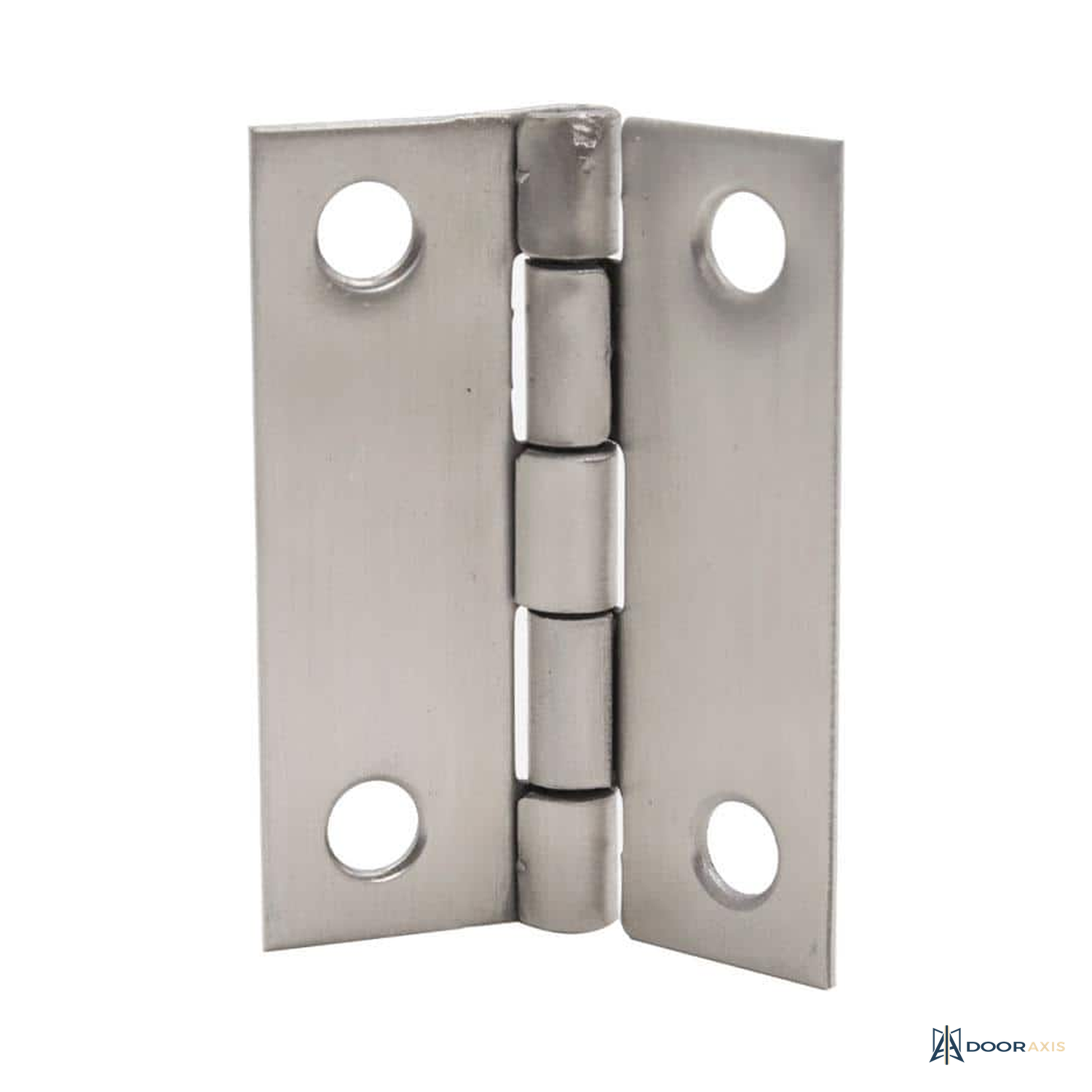 Door Axis 2 in Narrow Butt Hinge, Non-Removable Pin, Stainless Steel, 2-Pack - angle view