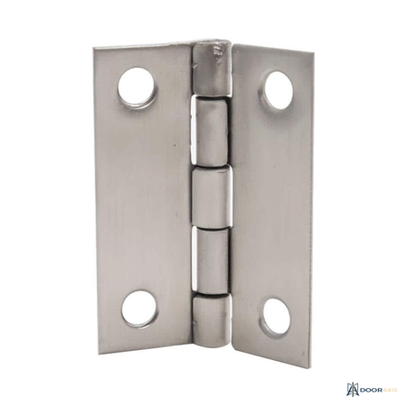 Door Axis 2 in Narrow Butt Hinge, Non-Removable Pin, Stainless Steel, 2-Pack - angle view