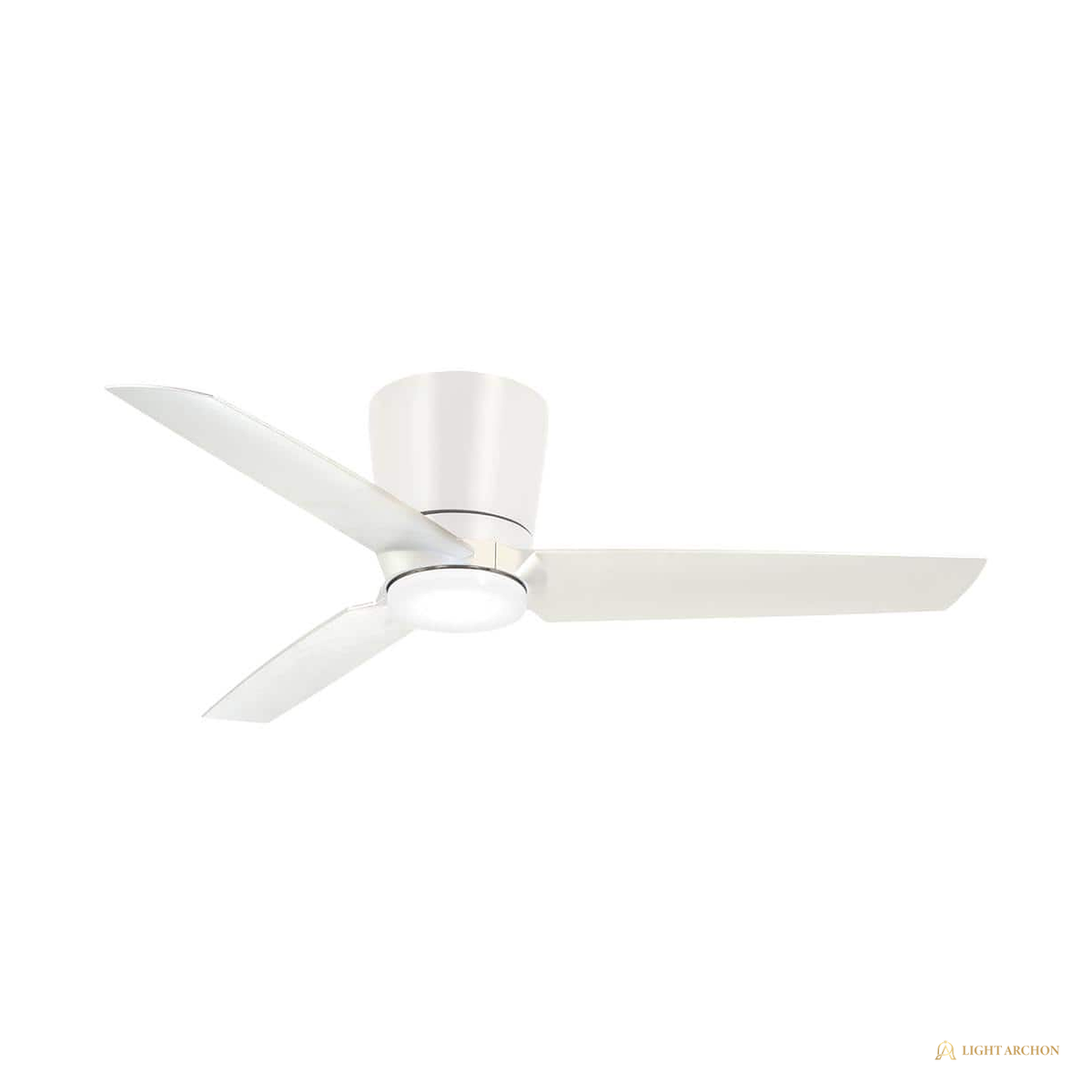 Light Archon Zephyr 48 in. Integrated LED Flush Mount Ceiling Fan with Wall Control, Flat White - angle view