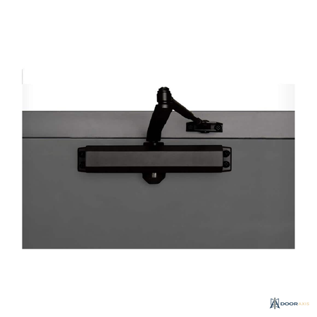 Door Axis Medium Duty Commercial Door Closer, Size 3, Matte Black - angle view