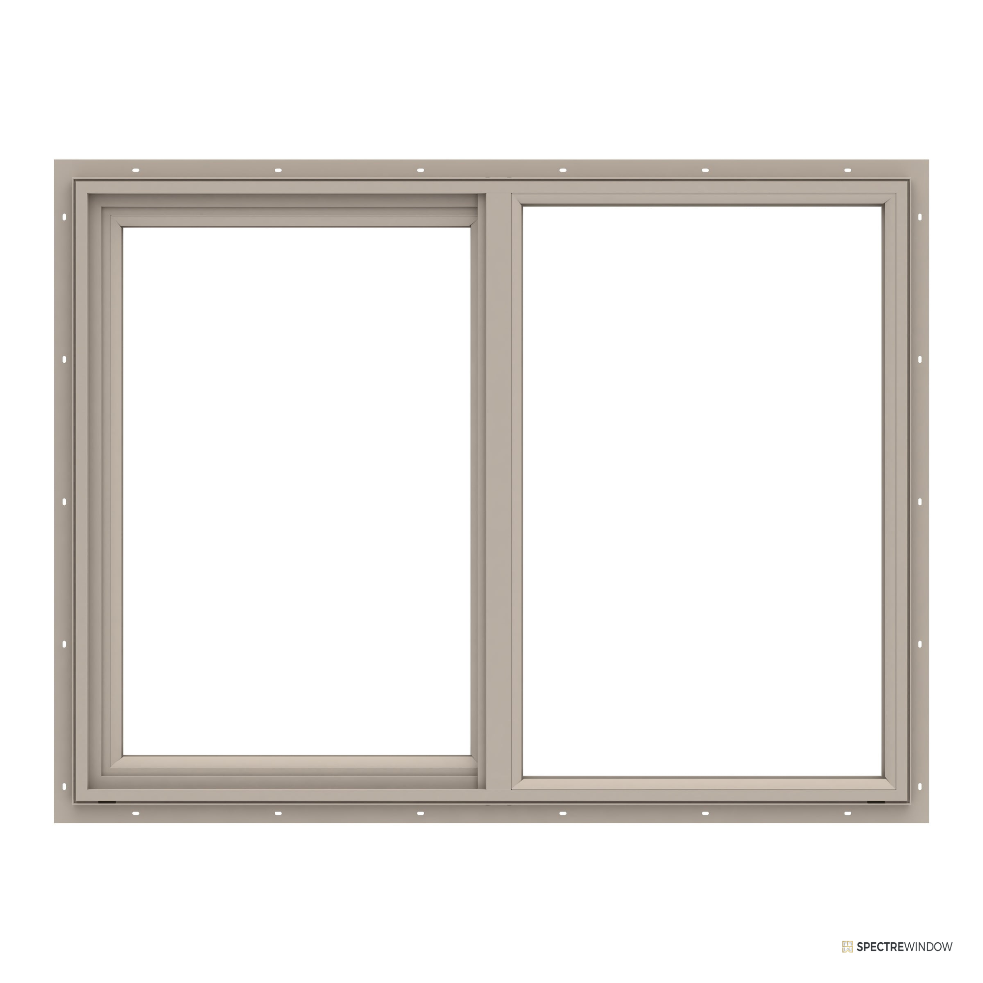 Spectre Window 71.5 in. x 47.5 in. Vinyl Sliding Window with Half Screen - alternate view